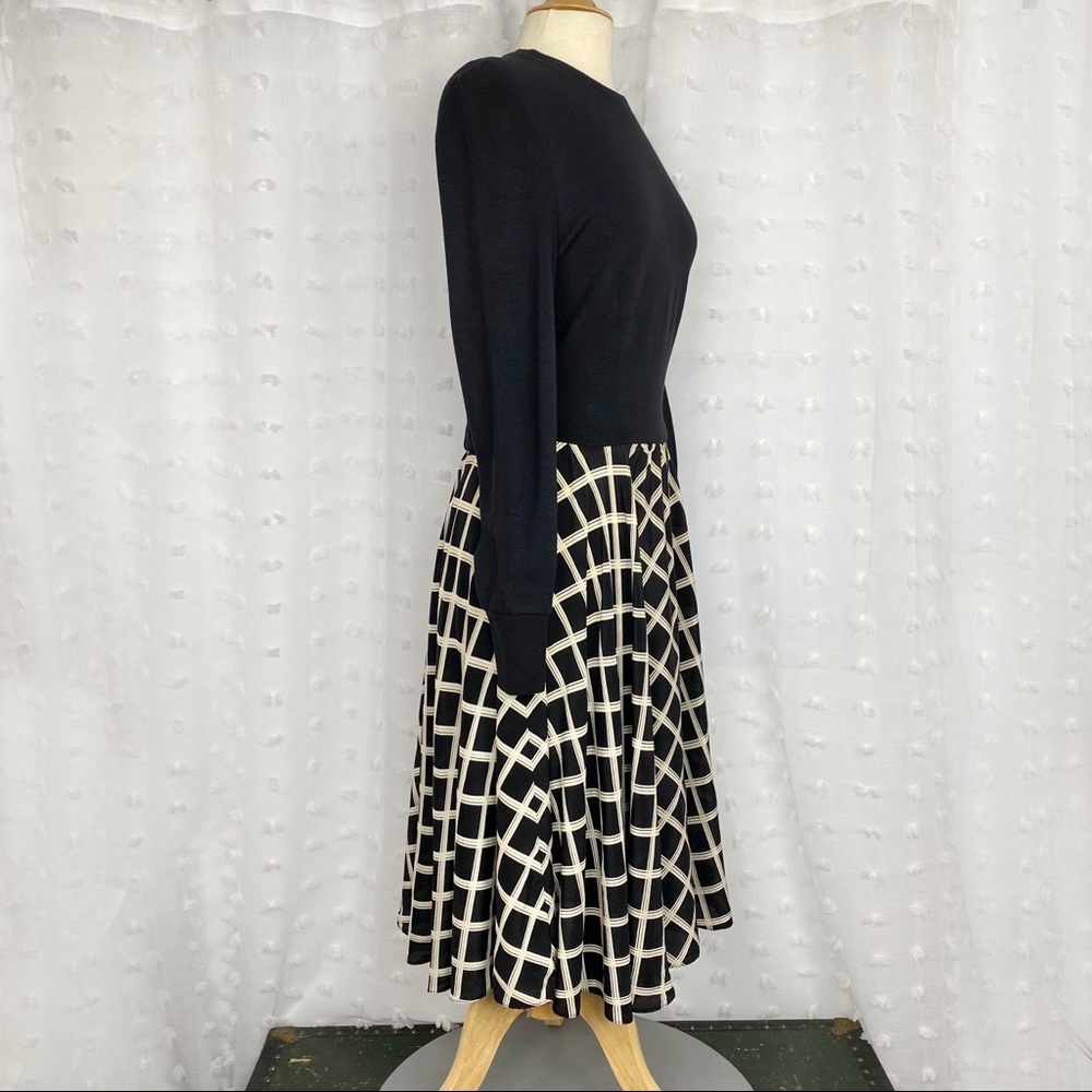 Vintage 60s 70s Chetta B black & white dress 8 - Picture 3 of 7